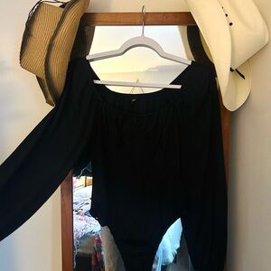 SHEIN Black Long Sleeve Bodysuit